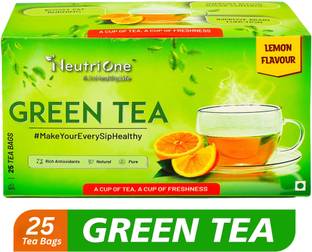 NeutriOne Green Tea Lemon for Weight Loss & Boost Immunity| Vitamin C|Authentic Tea Leaves Lemon Green Tea Bags Box