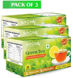 NutroVally Honey Lemon Green Tea for Weight Loss | Vit C Rich Immunity Booster Honey, Lemon Green Tea Bags Box