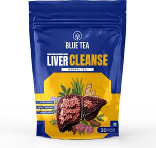 BLUE TEA Liver Cleanse Tea - 30 Tea Bags | Helps with Fatty Liver Detox | Detox Tea Herbal Tea Bags Pouch