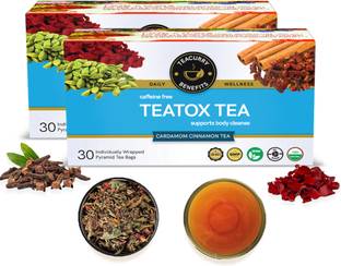TEACURRY Detox Tea with Free Diet Chart - 60 Tea Bags| Helps in Detox, Lose Water Weight | Detox Green Tea for Weight Loss Green Tea Pouch