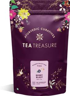 TeaTreasure Berry Blast Tea - 100 Gm - Blend of Strawberry,Goji Berry,Blueberry,Cranberry & Other Natural Herbs and Flowers Tea Pouch