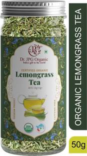 Dr. JPG Organic Lemongrass tea for Anti Aging|USDA ORGANIC & INDIA ORGANIC Certified|50g Lemon Grass Herbal Tea Plastic Bottle