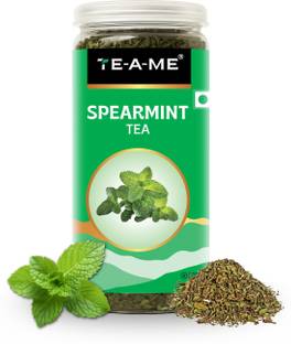 TE-A-ME Spearmint Loose Tea - 100g | Spearmint Leaves | PCOS, PCOD Support | Herbal Tea Plastic Bottle