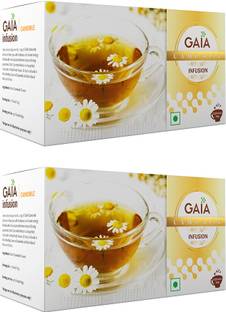 GAIA Chamomile Flavor Green Tea (Pack of 2) Chamomile Green Tea Bags Box