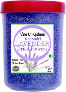 vale of kashmir Lavender Dry Flowers ( Kashmiri Sun Dried ) For Tea, Sress Relief, Natural Herbal Infusion Tea Plastic Bottle