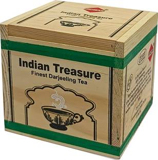 Duncans Indian Treasure - Premium Darjeeling Tea, 100g Wooden Chestlet Black Tea Festive Gift Box