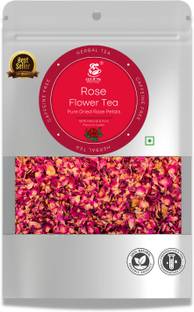 tea & me Dried Rose Petals, Rich In Vitamin C Rose Flower Tea, Gulab Patti For Skin Rose Herbal Tea Pouch