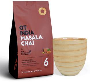 OT INDIA Masala Chai with Kulhad Ceramic Cup- Premium Mix of 7 Spices Healthy Spices Masala Tea Pouch