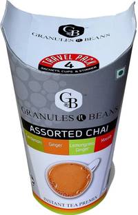 Granules and Beans Travel Pack Instant Tea Premix - (8 Pack X 32 Sachets=500 GM) Assorted Instant Tea Box