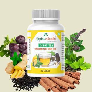 NUTRAOSHADHI GREEN DETOX TEA WITH IMMUNITY AND VITAMIN C -90 TABLET Lemon Green Tea Plastic Bottle