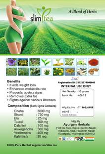 Ayurgen Herbals Natural Authentic Slimming Tea For Weight loss |Slim Tea with Herbs for fat burn Lemon Green Tea Pouch