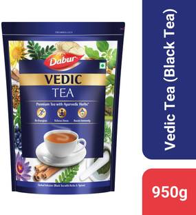 Dabur Vedic Tea | Premium Tea with 30+ Ayurvedic herbs | Soulful Aroma & Rich Taste Black Tea Pouch