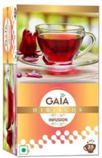 GAIA Green Tea Hibiscus Caffeine Free Infusion Tea Bags Box