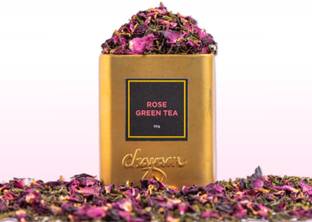 CHAYAM Rose Tea with Dried Rose Petals & Whole leaf Green Tea, Immunity Boosting Green Tea Tin