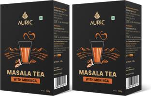 Auric Kadak Moringa Masala Tea | Black Tea From Assam with 7 Spices Masala Tea Box