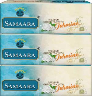 Jivvij Samaara Green Tea Bags | Natural Jasmine Flavour | Combo Pack of 3-25 Tea Bags Each Jasmine Green Tea Bags Box