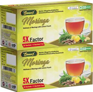 all greenz Lemon Green Tea With Moringa, Natural Super Food, Lemon Green Tea Bags Box