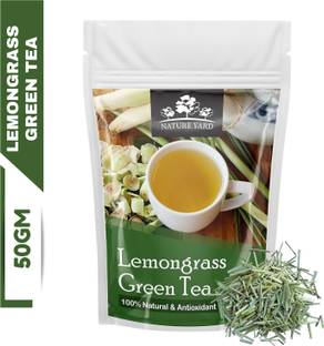 NATURE YARD Lemon grass Tea Leaves - 50 gm - 100% Natural and Antioxidant tea for weight loss Herbal Tea Pouch