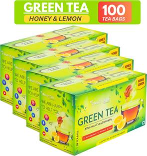 NeutriOne Honey Lemon for Weight Loss | Premium Green Tea Leaves |Vitamin C & Antioxidants Honey, Lemon Green Tea Bags Box