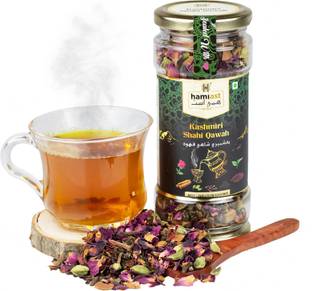 Hamiast Kashmiri Shahi Qawah (Kahwa), Authentic and Traditional Blend,Without Sugar, Serves 50 Cups Green Tea Glass Bottle