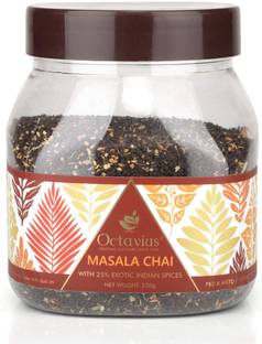 Octavius Masala CTC Chai | With Added Cinnamon, Cardamom, Clove, Black Pepper, Ginger Spices Masala Tea Mason Jar