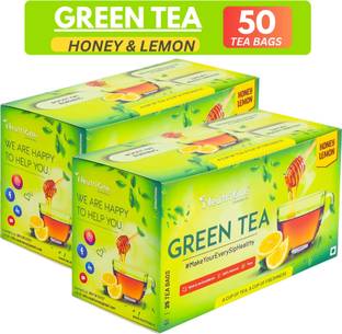 NeutriOne Honey Lemon Tea for Weight Loss & Detox | Vitamin C Rich with Premium Tea Leaves Honey, Lemon Green Tea Bags Box