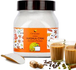 Octavius Indian Masala Premix Tea - 500 Gm Jar | 1 Min Tea | Readymade Tea Mix Instant Tea Mason Jar