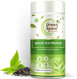 Green Spore Green Tea Premium,Antioxidants Rich,Improves Metabolism,Reduce Weight Whole Leaf Green Tea Tin