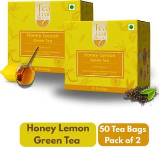 TLC Tea Leaf & Co Lemon Ginger Green Tea For Weight Loss Stress Relief 50 Tea Bags Lemon, Ginger, Black Pepper, Peppermint Green Tea Bags Box