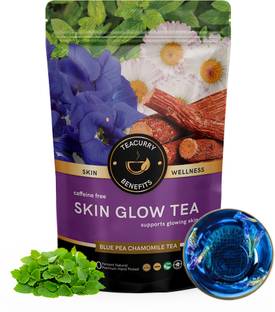 TEACURRY Skin Glow Tea | For Skin Nourishment, Hydration & Detoxification | 200 Gms, 200 Cups | 100% Natural For Blood Circulation Vibrant, Glowing Soft, Smooth and Supple Skin Assorted Herbal Tea Pouch