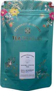 TeaTreasure - Kashmiri Kahwa Green Tea - 100 Gm - Antioxidants Rich Desi kahwa Detox Tea… Cinnamon, Cardamom, Saffron Green Tea Pouch