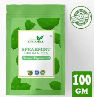 Namah Organics Pure Spearmint Herbal Tea Leaves 100% Natura,lRich in antioxidants for PCOD/PCOS Mint Herbal Tea Vacuum Pack