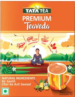 Tata Tea Premium Teaveda Tulsi, Cardamom, Ginger Black Tea Box