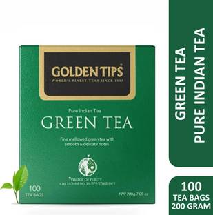 Golden Tips Indian Single Origin Darjeeling Green Tea Bags Box