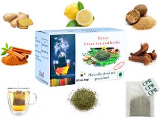 CPR Detox Herbal Green Tea, Lemon, Cinnamon, Ginger, Lemon Ajwain, Lemon Green Tea Box