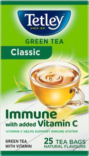 Tetley Immune with Added Vitamin C Green Tea Bags Box