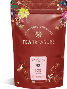 TeaTreasure Apple Spice Fruit Tea - 100 Gm - Blend of ceylon Cinnamon, Long, Ginger, Assam Leaf, Dehydrated Apple For Body Detox & Improves Bone Health Tea Pouch