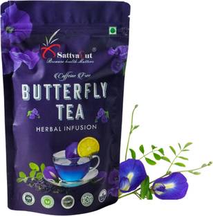 Sattvahut Butterfly Pea Herbal Tea|Skin Glow Enhancing Flower Tea|50g for 50 Cups Herbal Tea Pouch