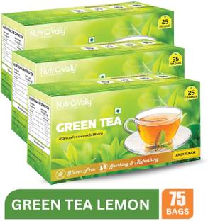 NutroVally for weight loss & Build Immunity | Premium tea leaves with Active Ingredients Lemon Green Tea Bags Box