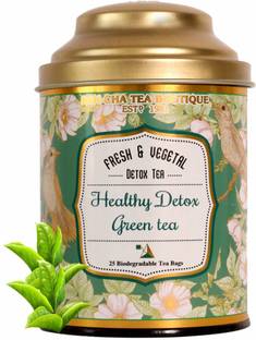 SANCHA Healthy Detox Green Tea| 25 Pyramid Tea Bags|Best weight Loss Tea| Pure Slimming Unflavoured Green Tea Tin