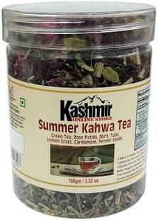 kashmir online store Natural & Special Summer kahwa Cardamom, Cinnamon, Saffron, Rose, Ginger Herbal Tea Vacuum Pack