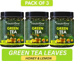 NeutriOne Honey & Lemon Green Tea Loose Leaf for Weight Loss | 100% Natural & Refreshing Honey, Lemon Green Tea Mason Jar