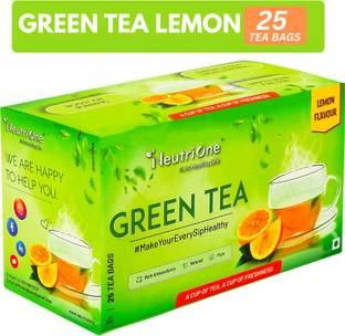NeutriOne Green Tea Lemon for Weight Loss & Boost Immunity| Vitamin C|Authentic Tea Leaves Lemon Green Tea Bags Box