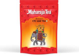 maharaja tea Premium ctc tea leaf 1kg [Red] Unflavoured Black Tea Pouch