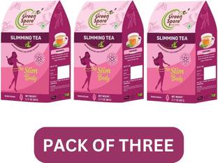 Green Spore Slimming Tea for Weight Loss|A Blend of Natural herbs |Reduces Fat Accumulation| Lemon Grass, Amla, Cinnamon, Ginger Herbal Tea Pouch
