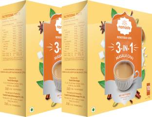 Namaste Chai Instant Tea Premix, Masala Chai | Assam |Ginger, Clove, Cinnamon, Nutmeg & Cardamom| Milk and Sugar | Ready Mix (18g x 20 Sachets, Powder) Cardamom Instant Tea Pouch