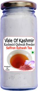vale of kashmir Kashmiri Kesar Kahwah Tea Powder , Instant Mix Tea Kashmiri Kawa Tea Herbal Infusion Tea Glass Bottle