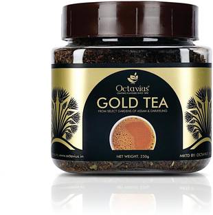 Octavius Gold CTC Tea - 250 Gm Jar 85% Assam Black Tea & 15% Aromatic Darjeeling Leaf Tea Black Tea Mason Jar
