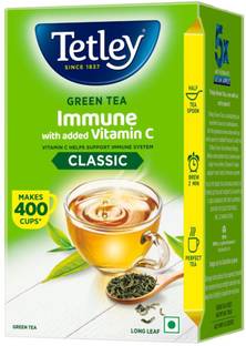 Tetley Green Tea Long Leaf Immune, With Added Vitamin C Green Tea Box