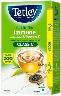 Tetley Green Tea Immune With Added Vitamin C, Classic Green Makes200 Cups,Long Leaf Tea Green Apple Green Tea Tetrapack